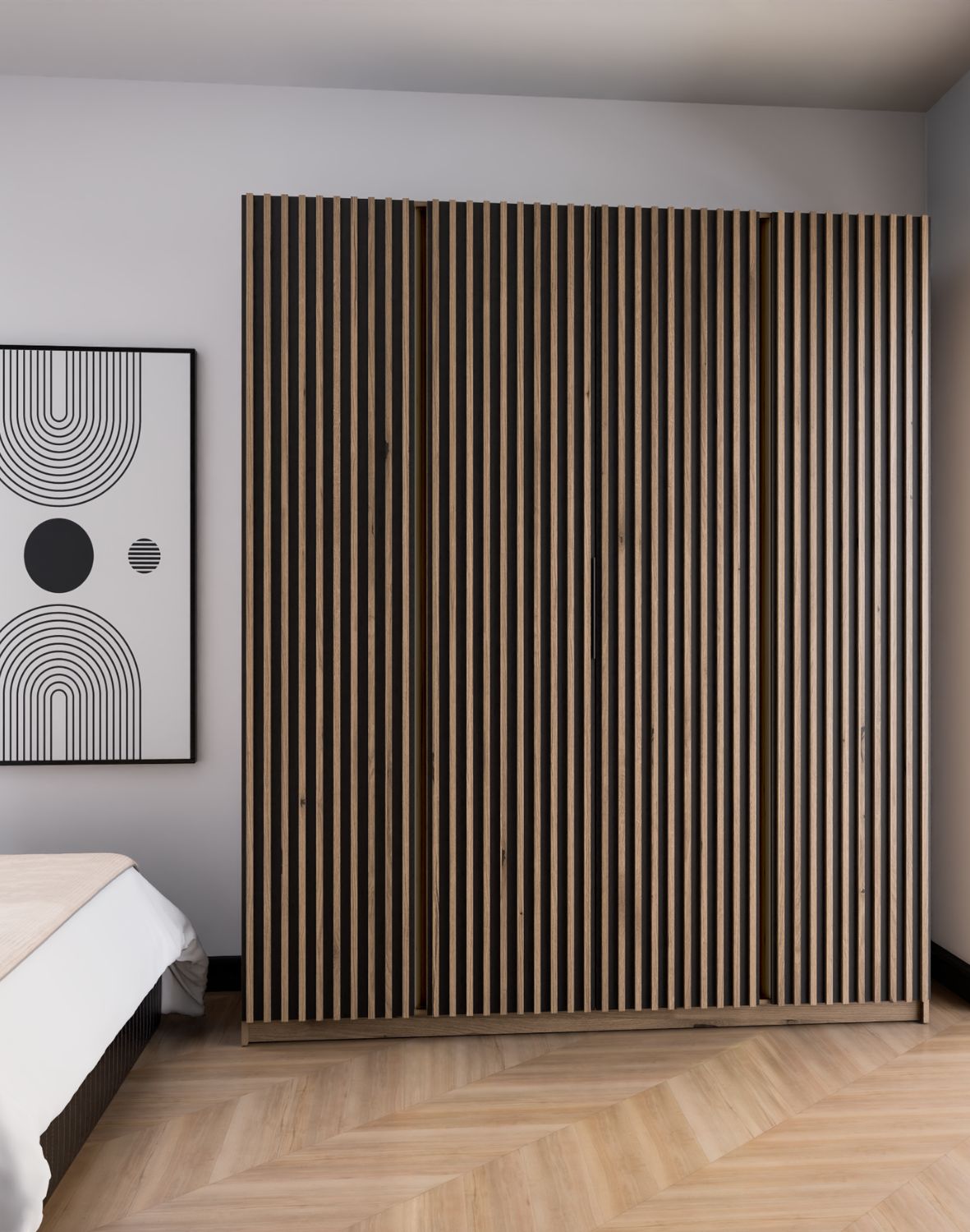 Szafa 4-drzwiowa Kaja EV/BL-EV 4LAM Dąb Evoke, Czarny