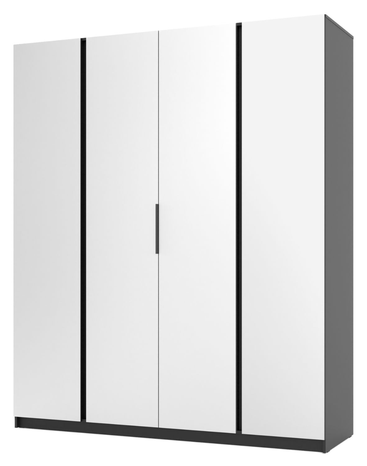 Szafa 4-drzwiowa z lustrami Kaja EV/BL 4 Lustro Dąb Evoke, Czarny