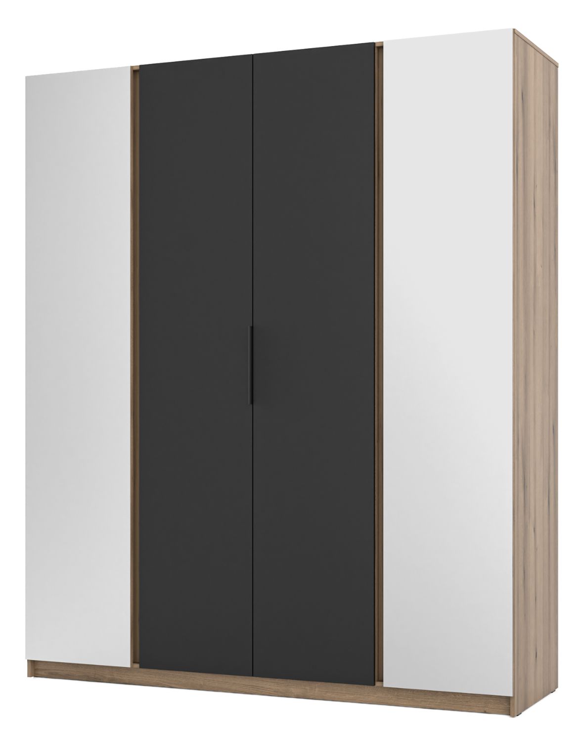 Szafa 4-drzwiowa z lustrami Kaja EV/BL 2 Lustro, 2F Czarny, Dąb Evoke