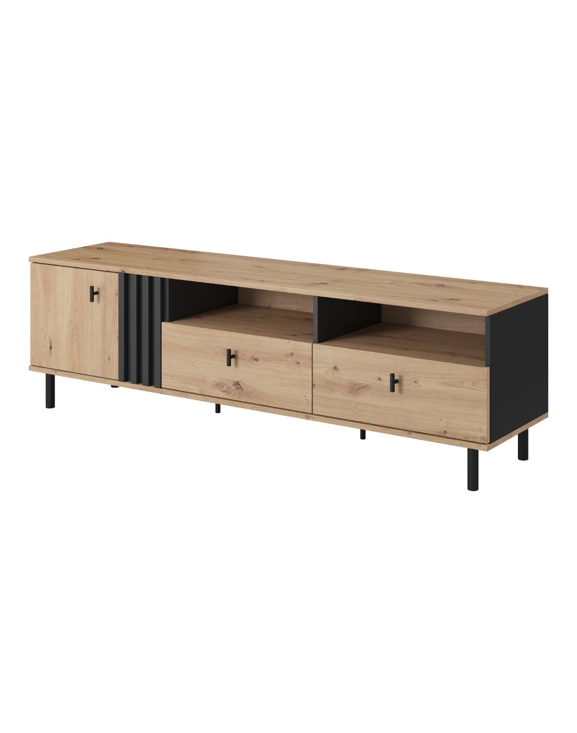 szafka rtv madis b 165 cm dąb artisan antracyt