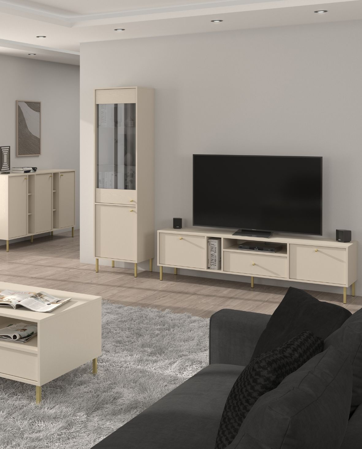 szafka rtv tokyo bez piaskowy 180 cm typ 313