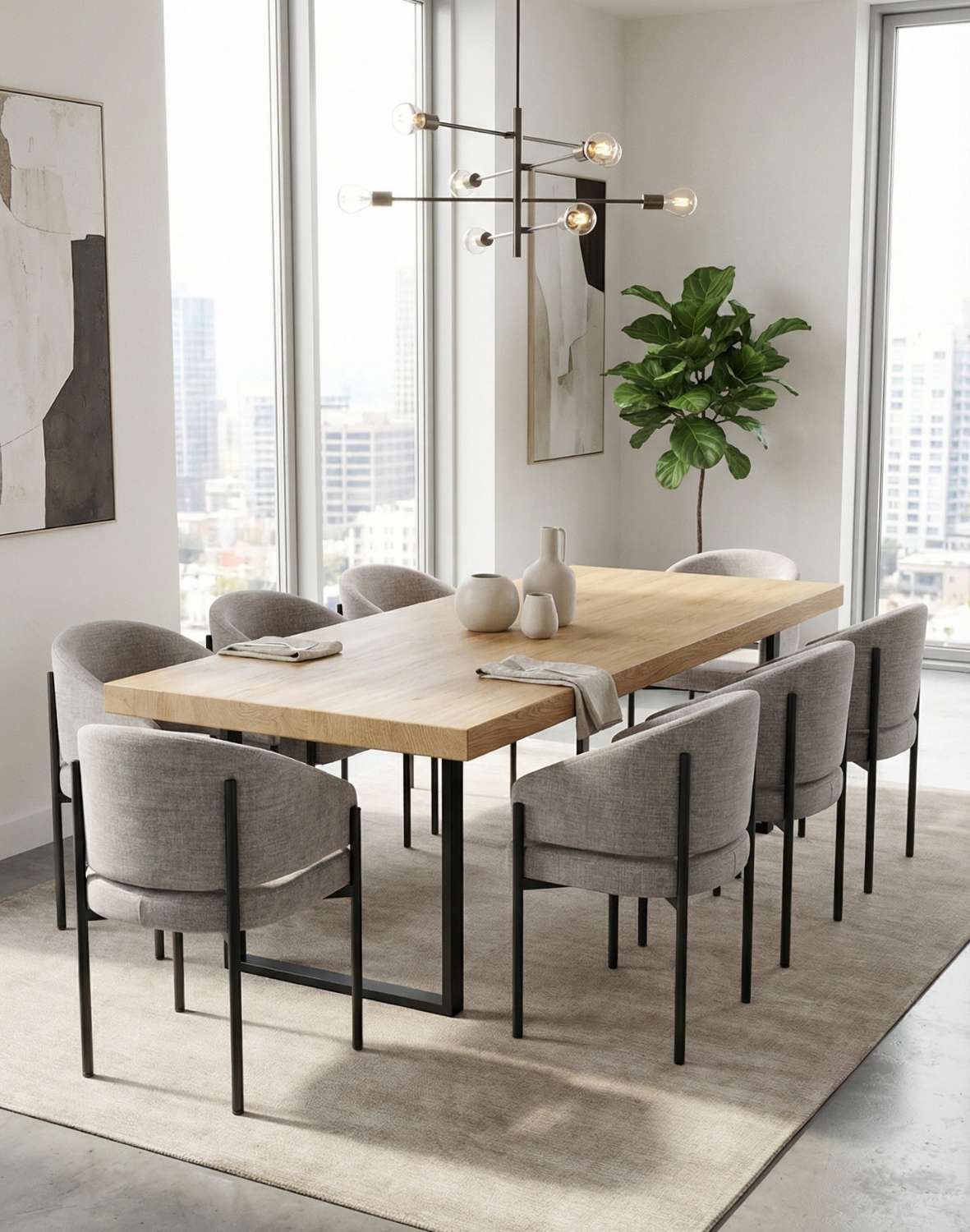 szare krzesło na czarnych metalowych nogach lugano