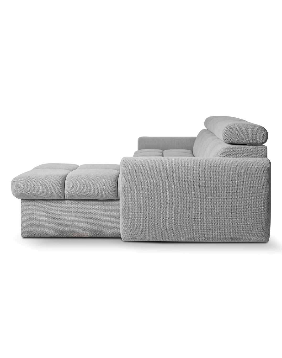 szary narożnik do salonu z funkcją spania bueno