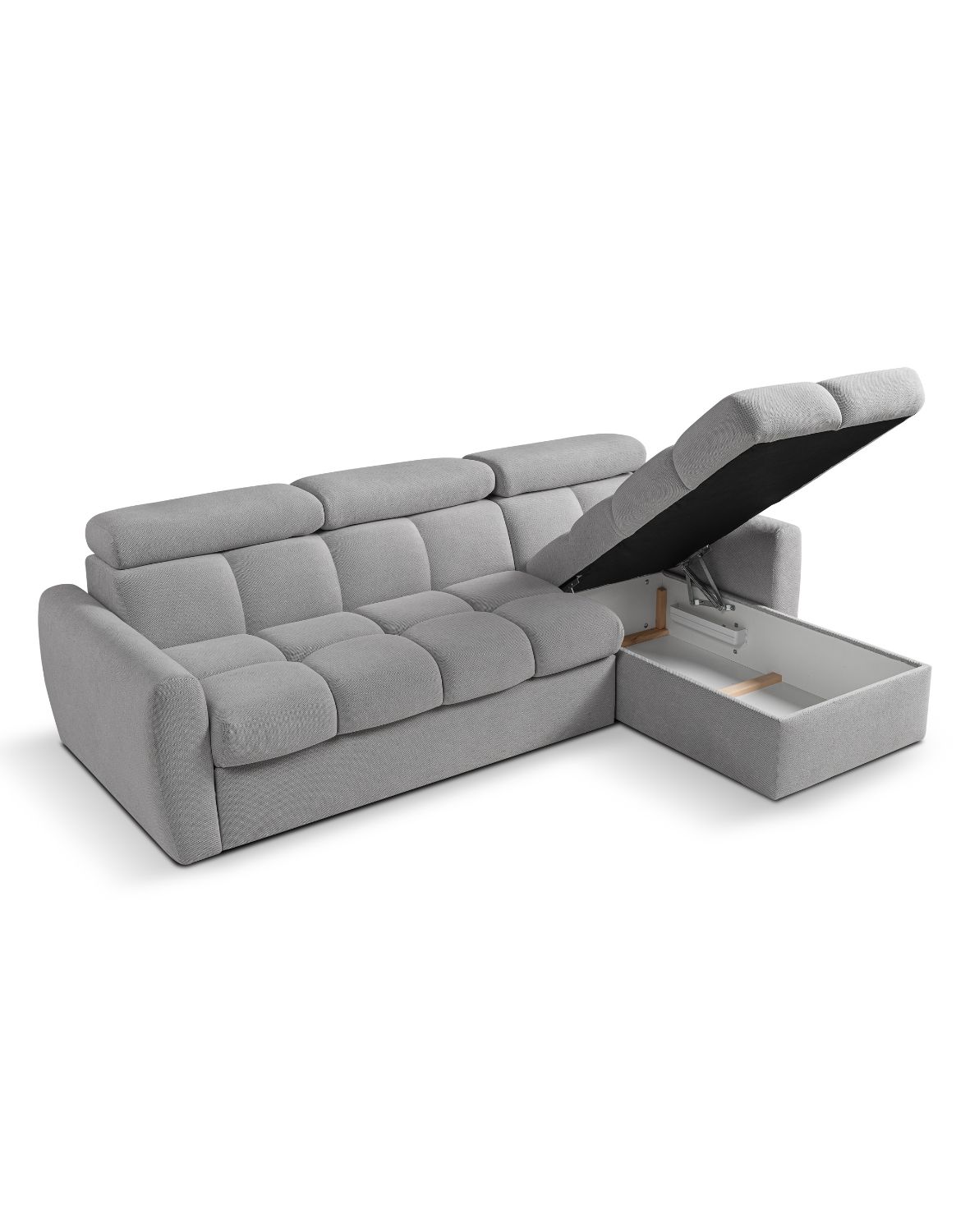 szary narożnik do salonu z funkcją spania bueno