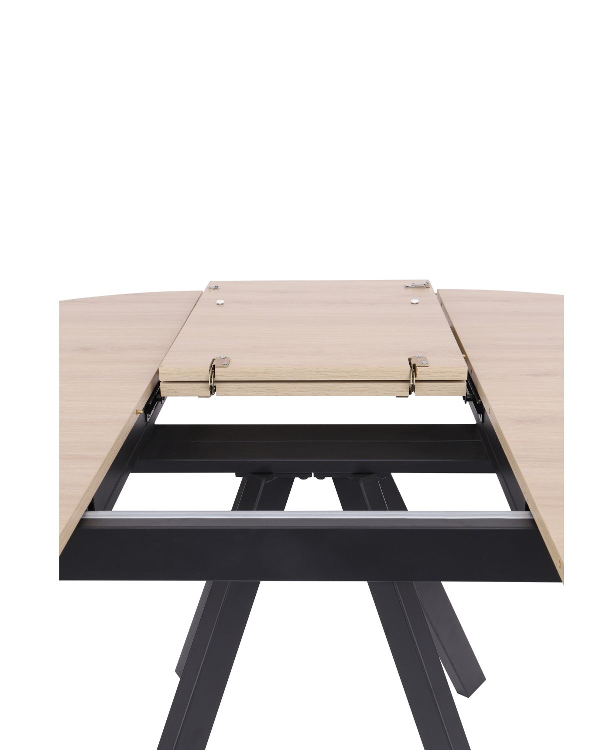 stół rozkładany do jadalni tavo 100-140x100 cm, dąb naturalny z czarnymi nogami