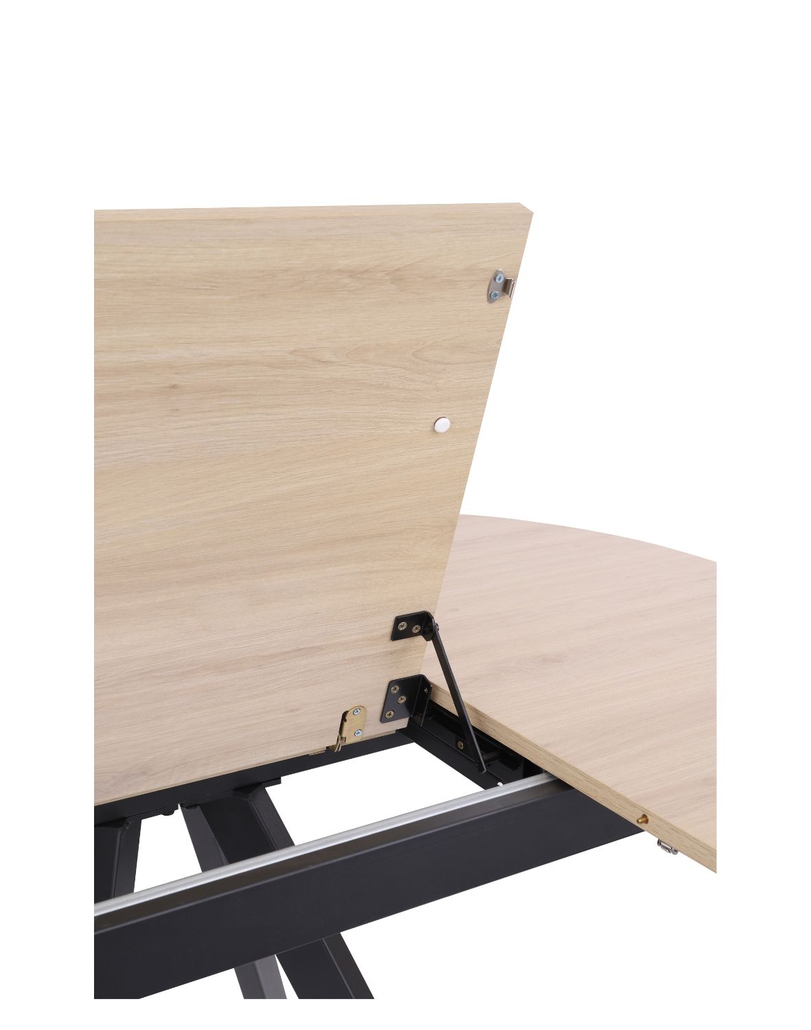 stół rozkładany do jadalni tavo 100-140x100 cm, dąb naturalny z czarnymi nogami