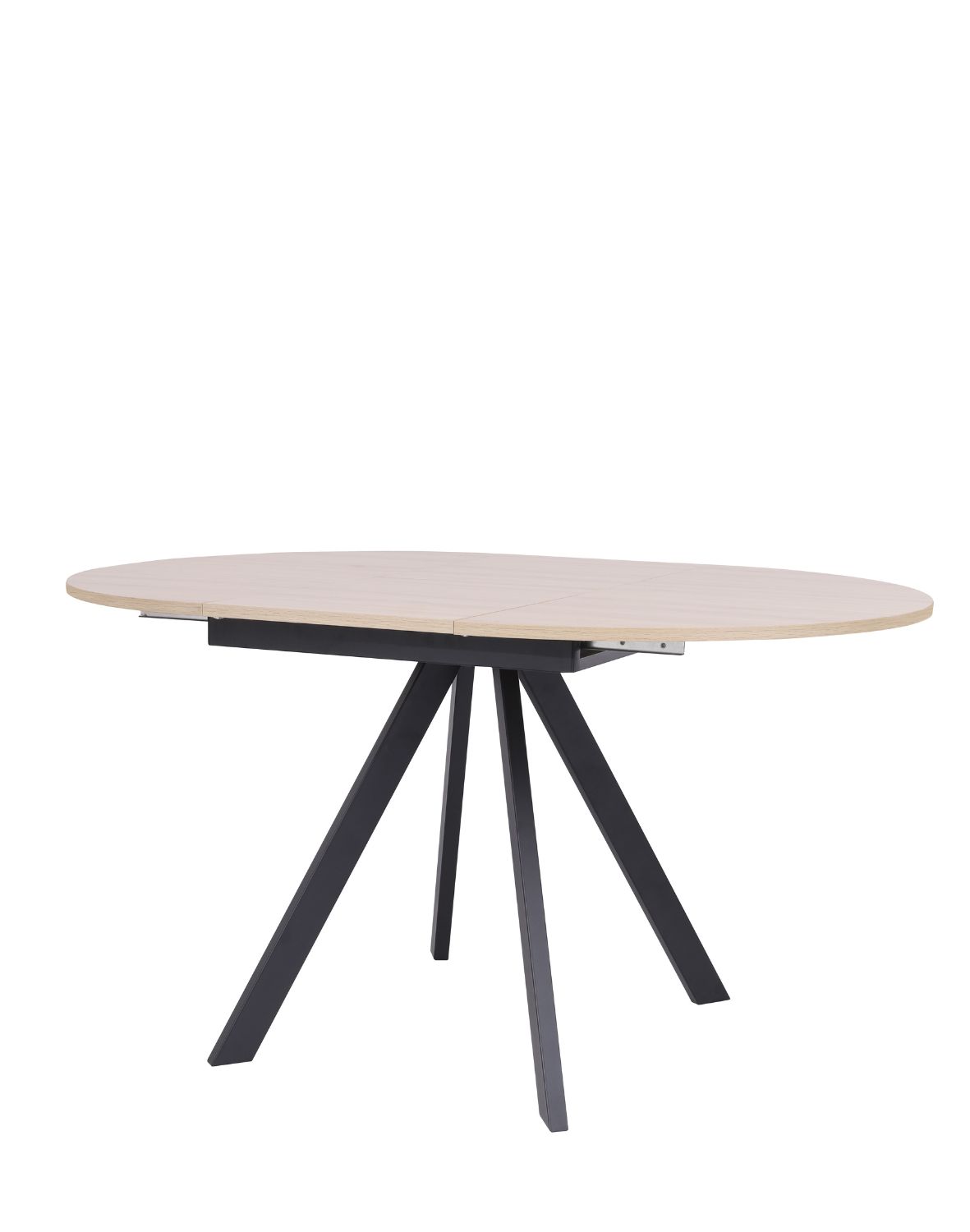 stół rozkładany do jadalni tavo 100-140x100 cm, dąb naturalny z czarnymi nogami