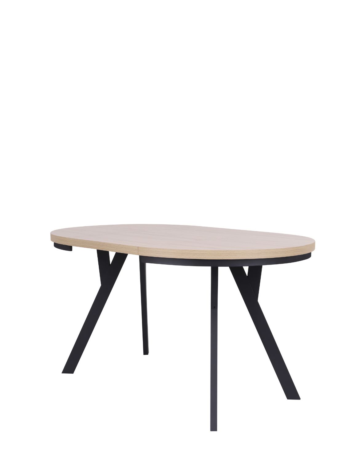 stół rozkładany do jadalni torino 90-190x75 cm, dąb naturalny z czarnymi nogami