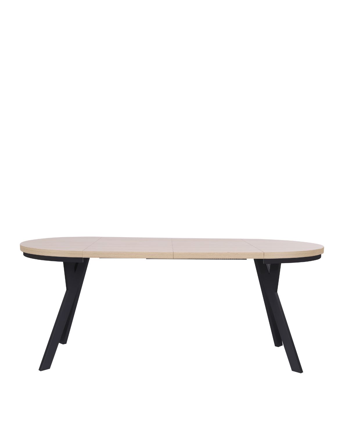 stół rozkładany do jadalni torino 90-190x75 cm, dąb naturalny z czarnymi nogami