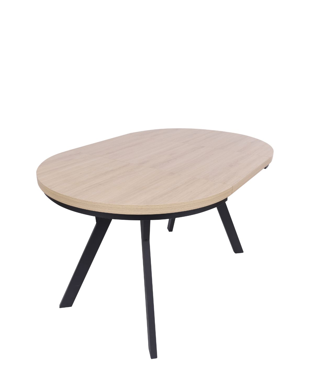 stół rozkładany do jadalni torino 90-190x75 cm, dąb naturalny z czarnymi nogami