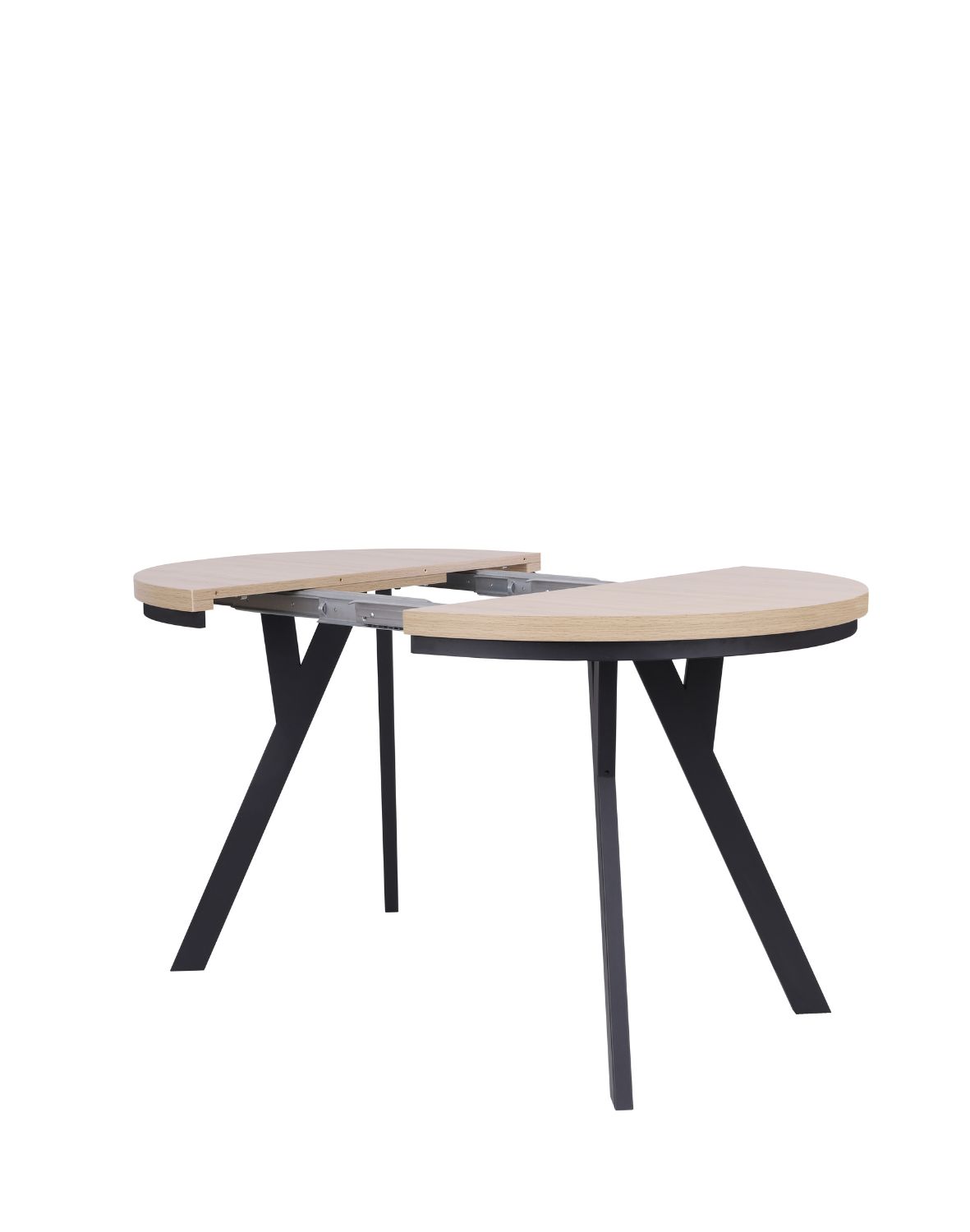 stół rozkładany do jadalni torino 90-190x75 cm, dąb naturalny z czarnymi nogami