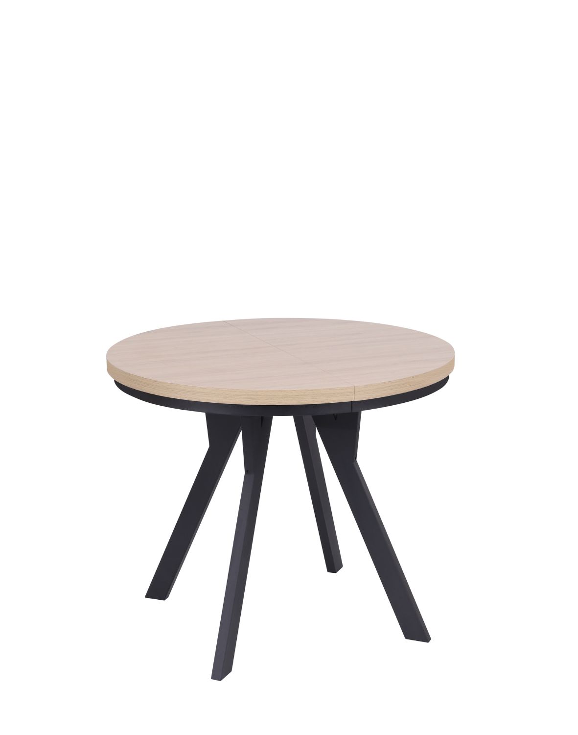 stół rozkładany do jadalni torino 90-190x90 cm, dąb naturalny z czarnymi nogami