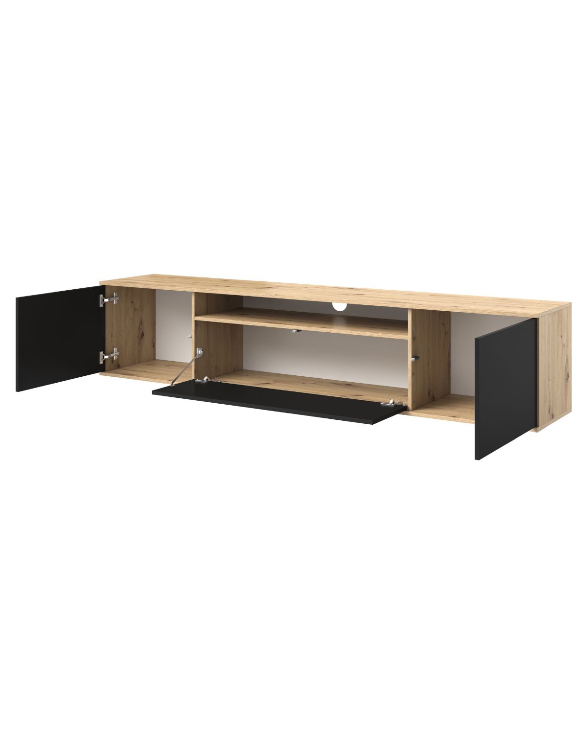 wisząca szafka rtv 200 logan dąb artisan/czarny