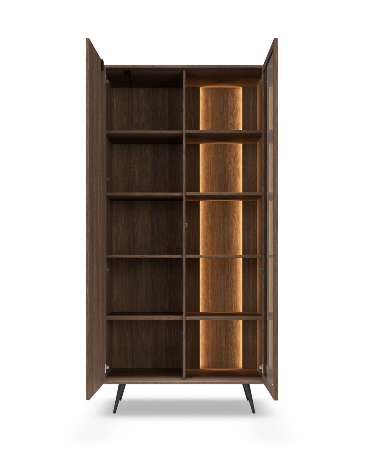 wysoka witryna do salonu amaro dąb dunin z oświetleniem led