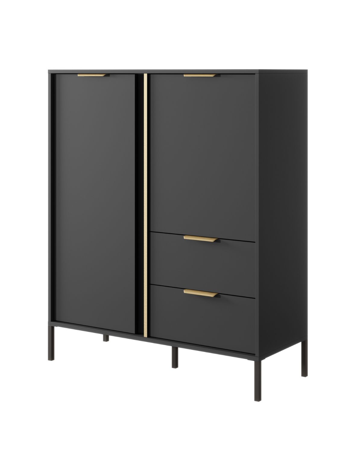 wysoka czarna komoda lars a