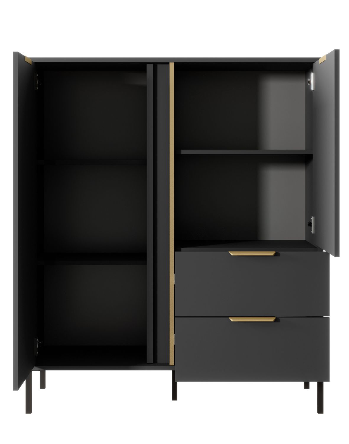 wysoka czarna komoda lars a