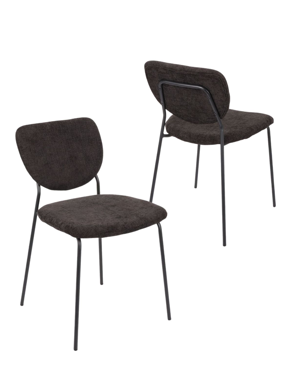 krzesło do jadalni yogi, nowoczesne, tapicerowane, czarne