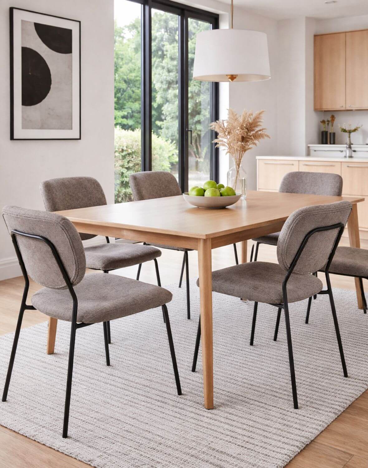 krzesło do jadalni yogi, nowoczesne, tapicerowane, szare