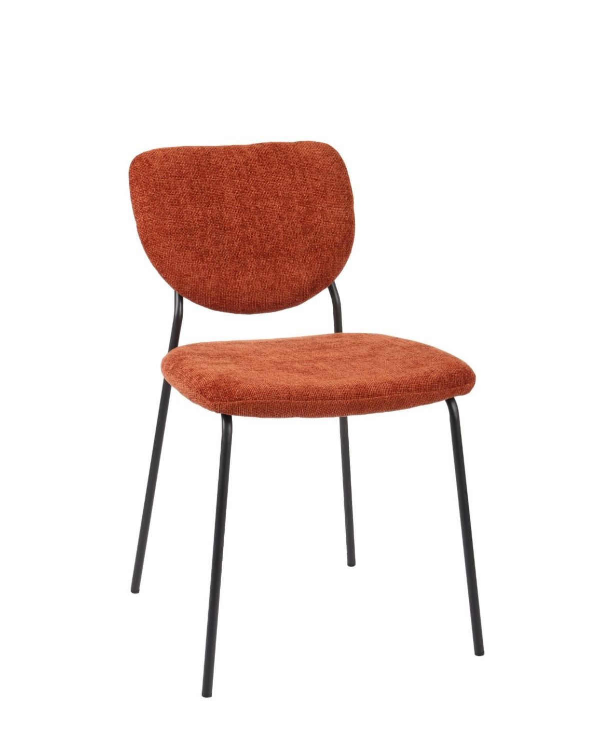 krzesło do jadalni yogi, nowoczesne, tapicerowane, rude