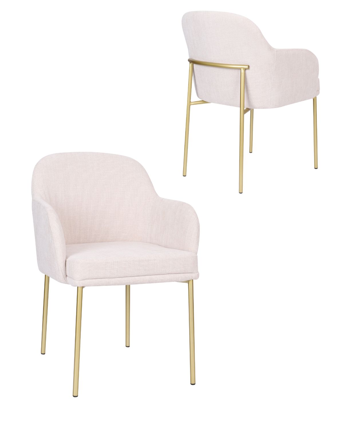 krzesło zafiro arm gold z podłokietnikami, beżowe (S2441)