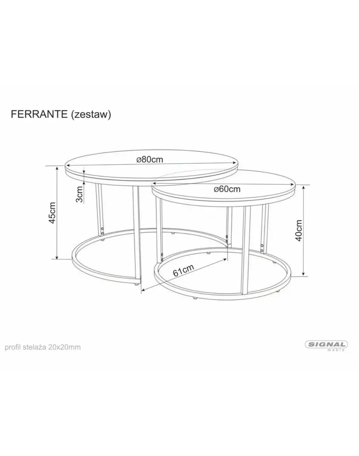 Zestaw ław Ferrante D Czarny