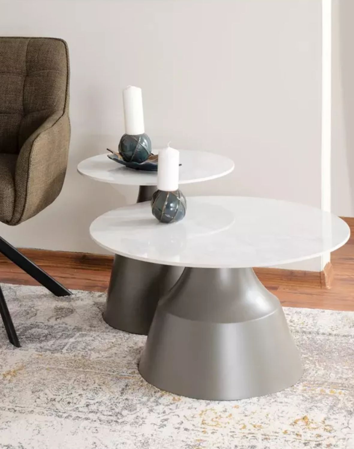 Zestaw ław Itaka biały, szary mat