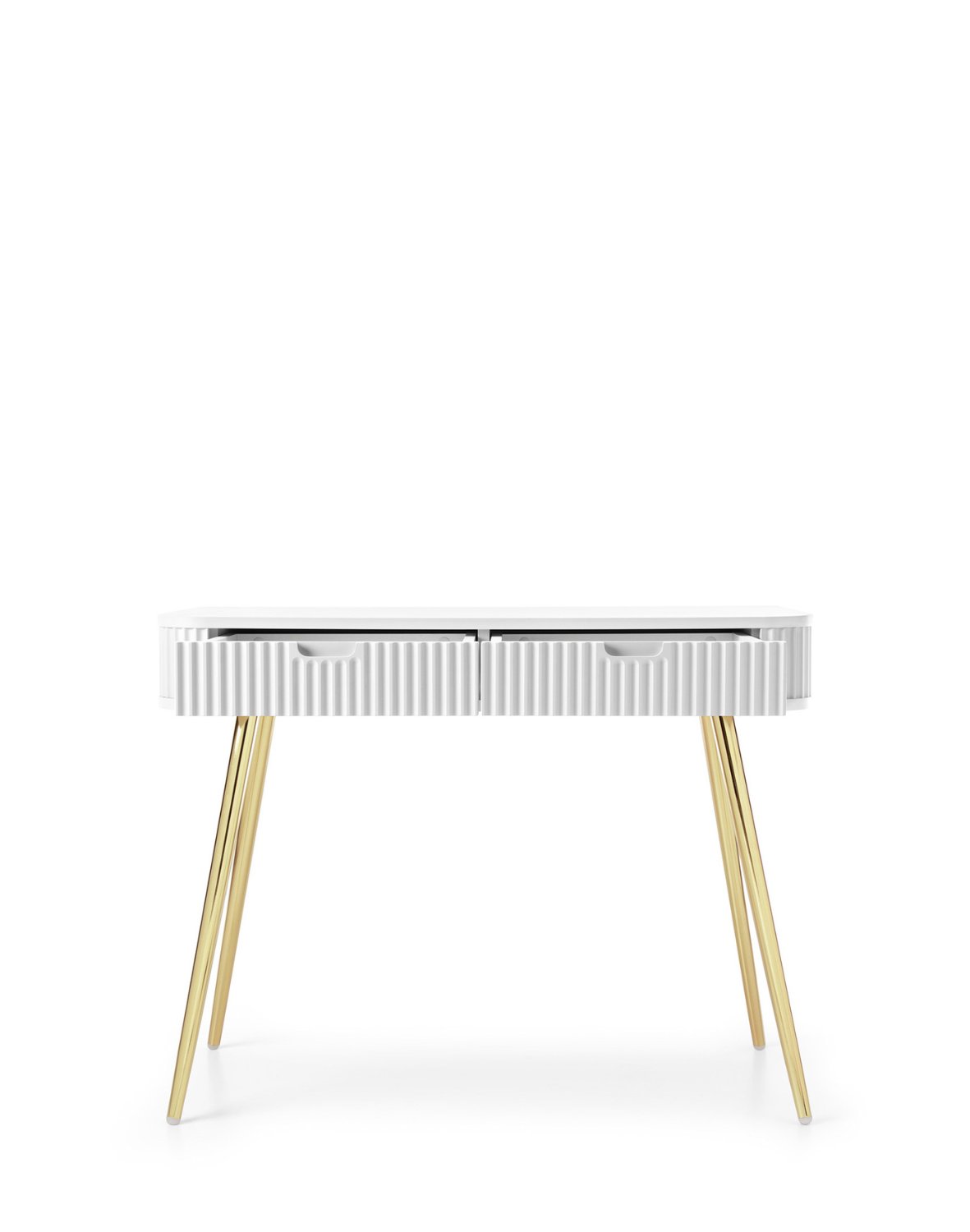 toaletka zova (t103), konsola do przedpokoju, biała/złota