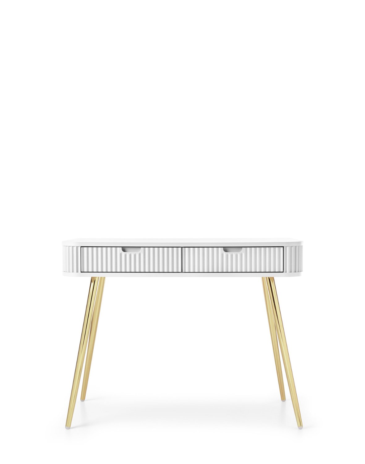 toaletka zova (t103), konsola do przedpokoju, biała/złota