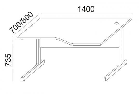 Biurko Sove SV-27, 140x70/80 cm