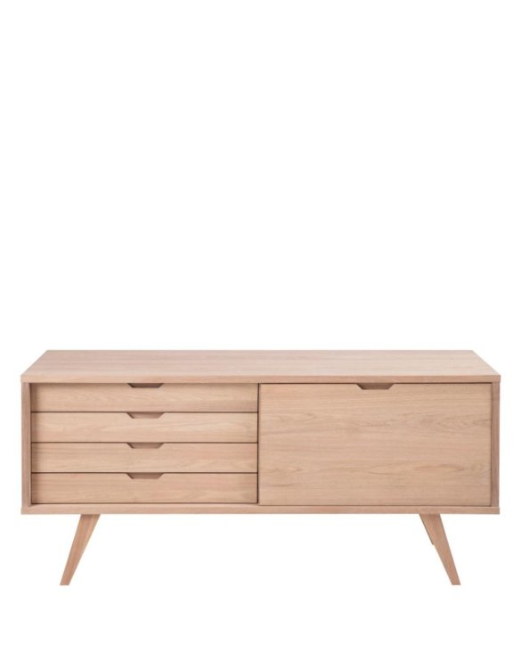 komoda drewniana do salonu a-line (60578), jasny dąb
