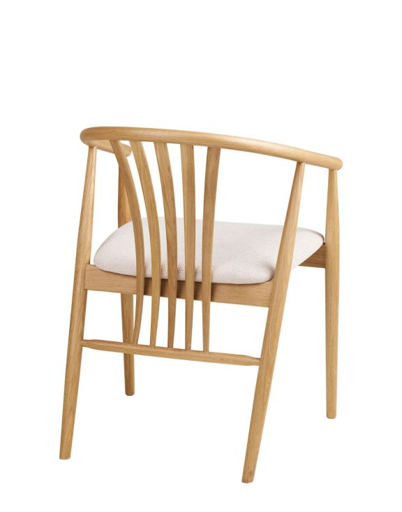 krzesło agustin, naturalny dąb z tapicerowanym siedziskiem