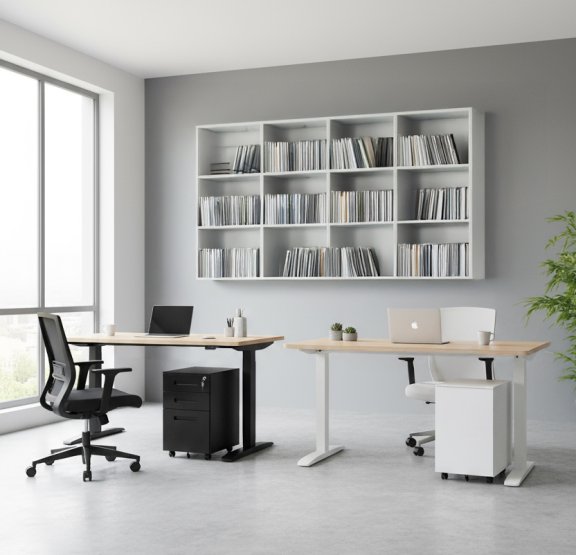 Zestaw: Biurko Alto 102 Black + kontenerek