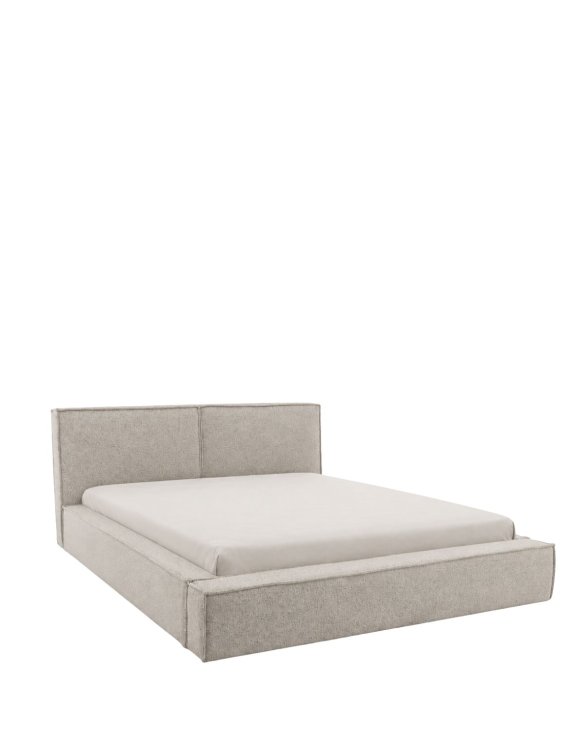 łóżko dwuosobowe tapicerowane basil z pojemnikiem 160x200, szare
