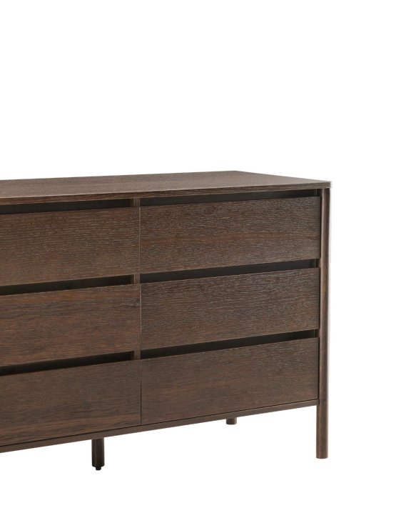 komoda blair z 6 szufladami (cd01) przydymiony dąb 120 cm