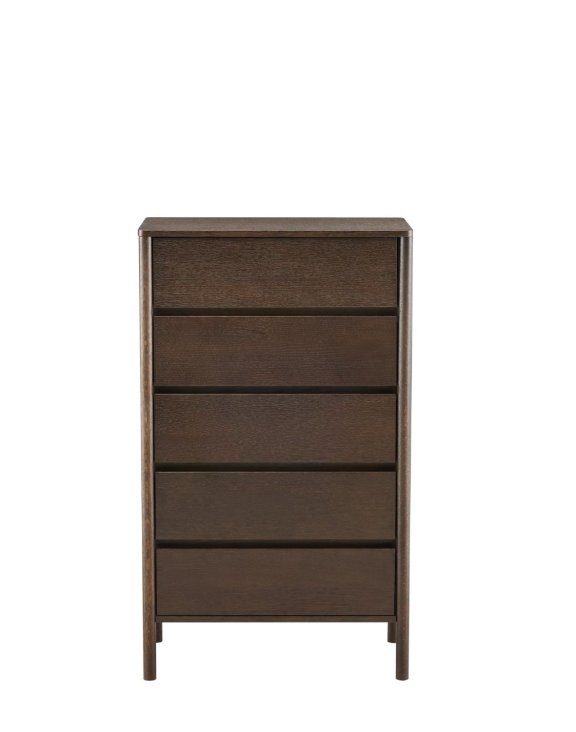 wysoka komoda blair z 5 szufladami (cd02) przydymiony dąb 70x118 cm