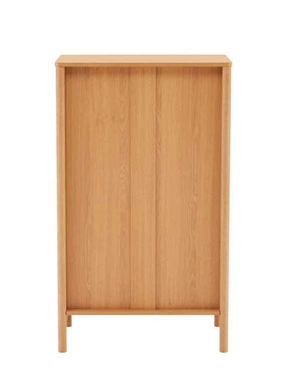 wysoka komoda blair z 5 szufladami (cd02) naturalny dąb 70x118 cm