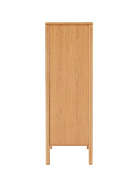 wysoka komoda blair z 5 szufladami (cd02) naturalny dąb 70x118 cm