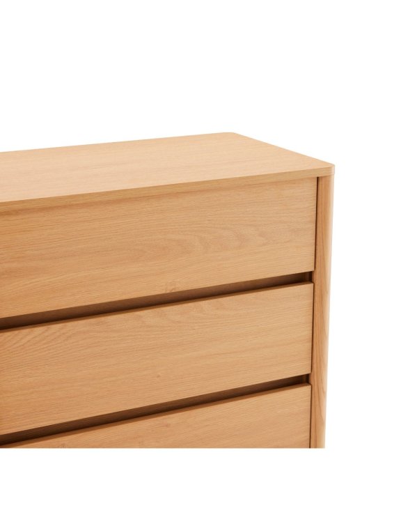 wysoka komoda blair z 5 szufladami (cd02) naturalny dąb 70x118 cm