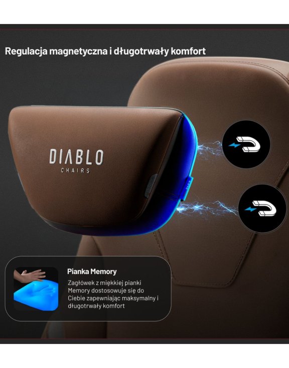 fotel gamingowy, brazowy, diablo, xeye, prime