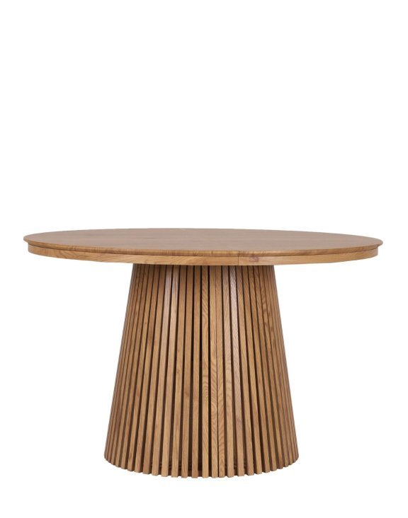 Stół rozkładany, okrągły Fjord M z lamelami, 120cm-200cm, dziki dąb (3559) - OUTLET