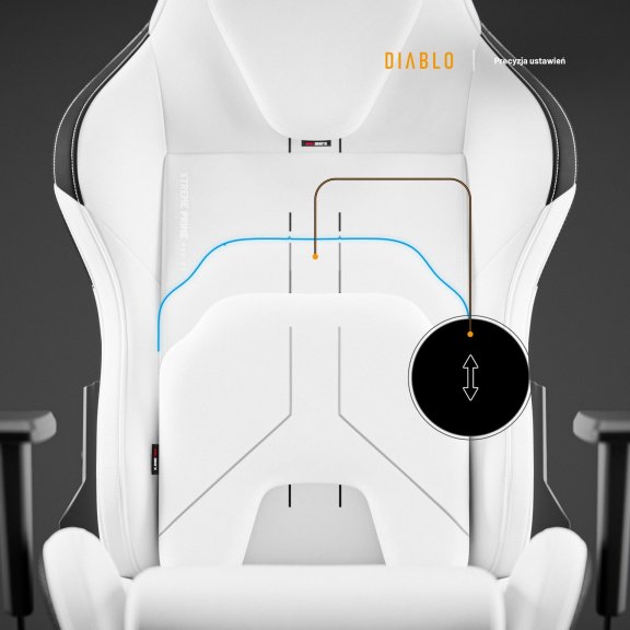 Fotel gamingowy biały z chłodzącym siedziskiem, Normal Size: Diablo X-One Prime Ghosted White 10