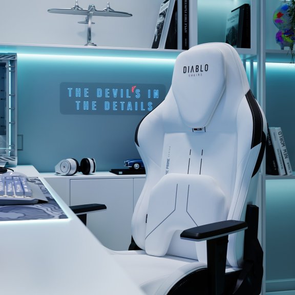 Fotel gamingowy biały z chłodzącym siedziskiem, Normal Size: Diablo X-One Prime Ghosted White 4