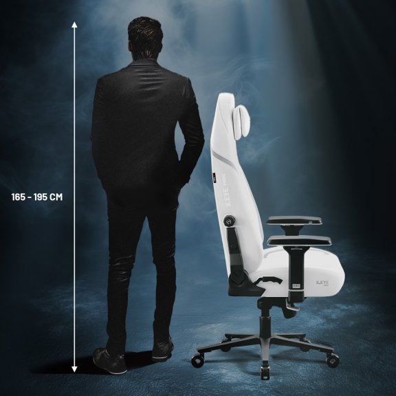 Fotel gamingowy biały z magnetycznym zagłówkiem Normal Size: Diablo X-Eye Prime Ghosted White 13