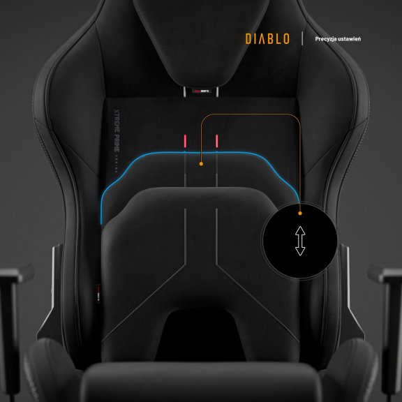 Fotel gamingowy czarny z chłodzącym siedziskiem, Normal Size: Diablo X-One Prime Burned Black 10