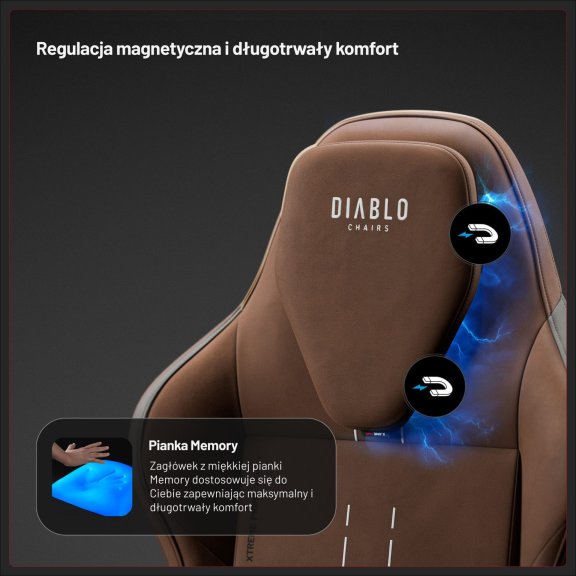 Fotel gamingowy materiałowy brązowy, Normal Size: Diablo X.One Prime Cinnamon Brown 4