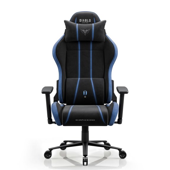 Fotel gamingowy materiałowy King Size, czarno-niebieski: Diablo X-One 2.0 Night Blue 2