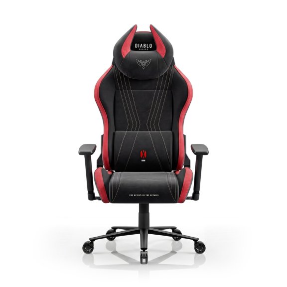 Fotel gamingowy materiałowy Normal Size, czarno-czerwony: Diablo X-Horn 2.0 Bloody Mary 2