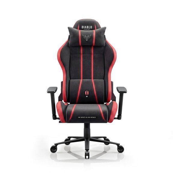Fotel gamingowy materiałowy Normal Size, czarno-czerwony: Diablo X-One 2.0 Bloody Mary 2