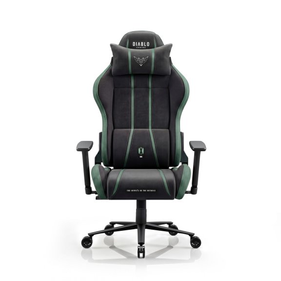 Fotel gamingowy materiałowy Normal Size, czarno-zielony: Diablo X-One 2.0 Forest Green 2