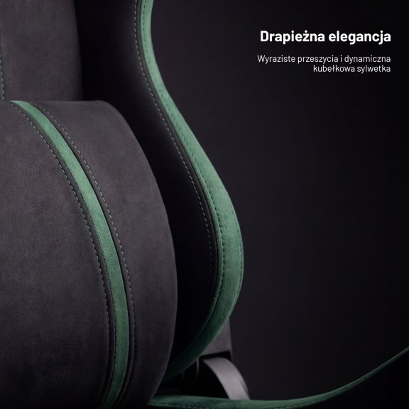 Fotel gamingowy materiałowy Normal Size, czarno-zielony: Diablo X-One 2.0 Forest Green 4